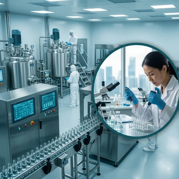 GENEGLOW BIOTECH Singapore R&D center and 8,000 square meter GMPC certified skincare manufacturing plant.
