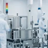 Advanced facility showcasing GENEGLOW's patented 120° supercritical extraction technology and a massive warehouse for premium skincare raw materials.