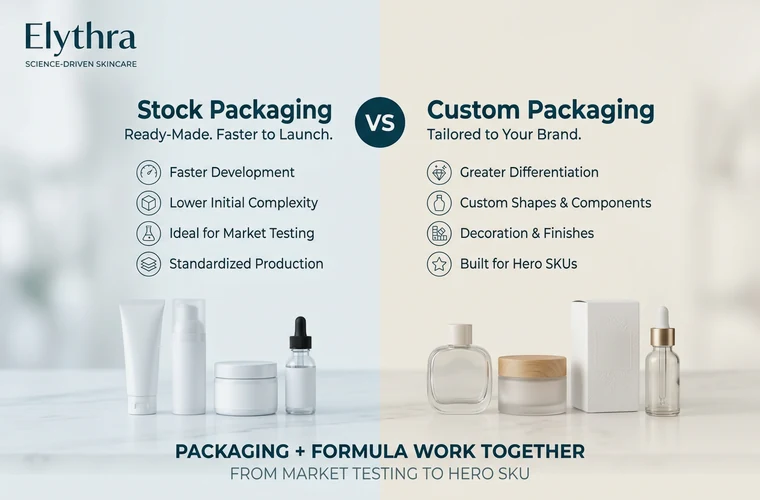 Stock Packaging vs Custom Packaging for Skincare Brands